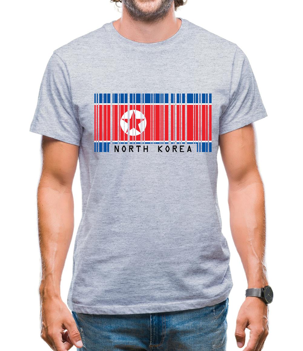 North Korea  Barcode Style Flag Mens T-Shirt