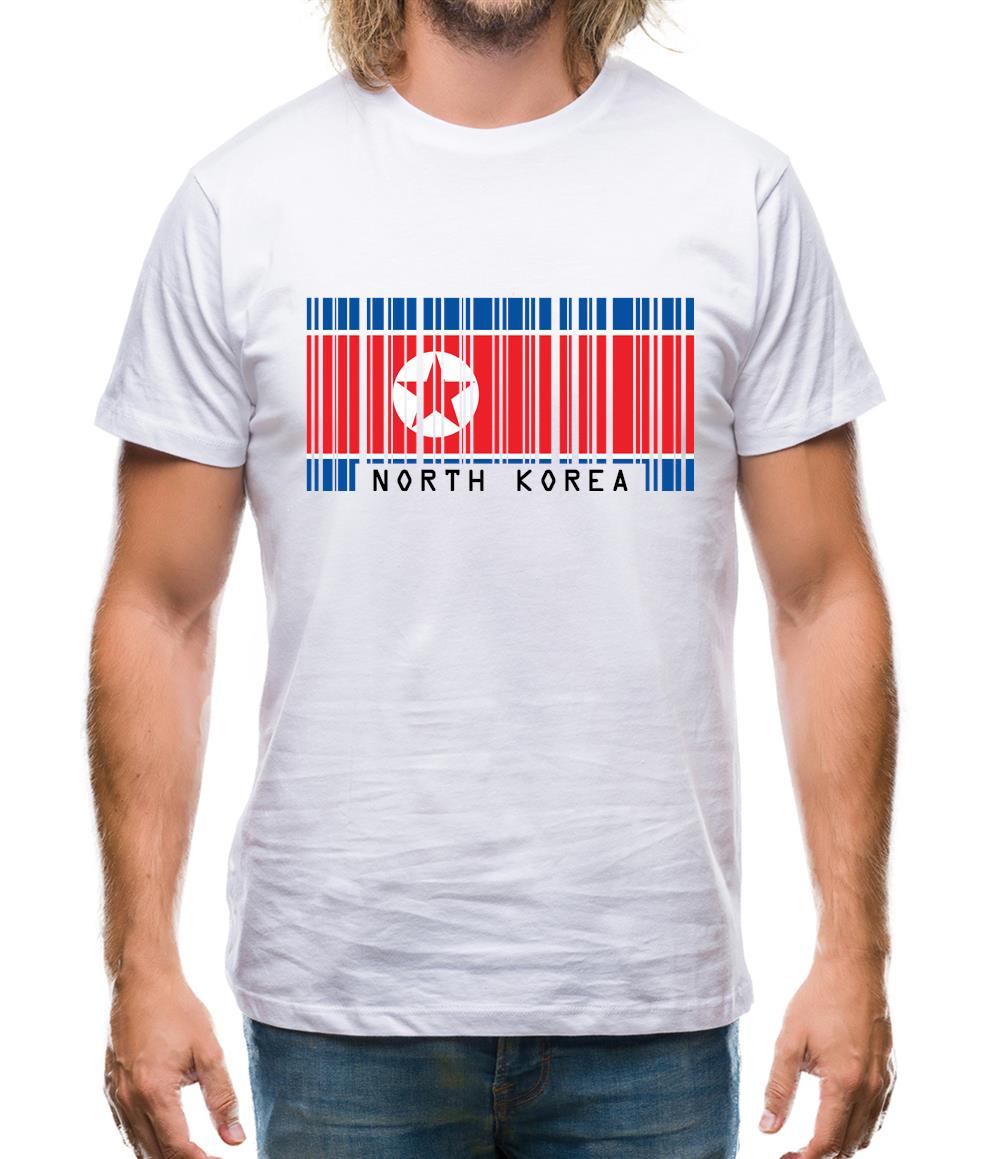 North Korea  Barcode Style Flag Mens T-Shirt