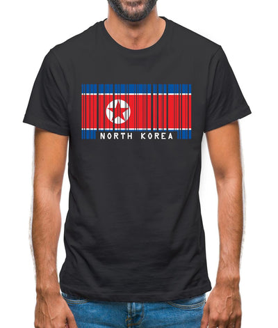 North Korea  Barcode Style Flag Mens T-Shirt