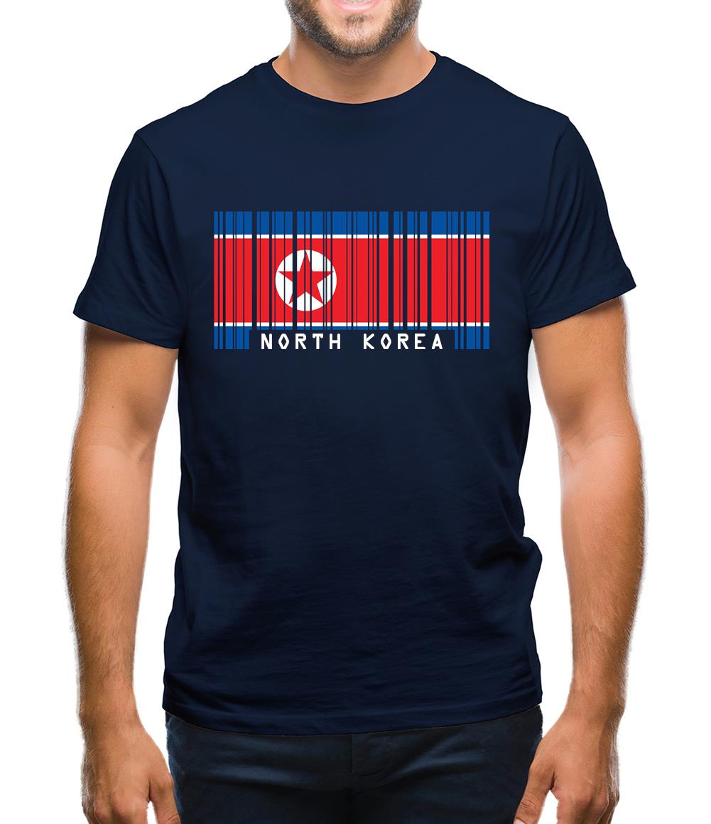 North Korea  Barcode Style Flag Mens T-Shirt