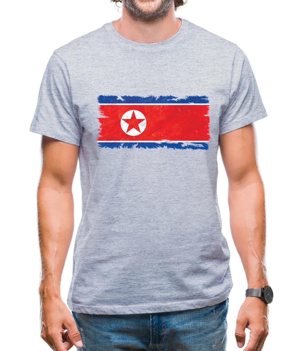 North Korea Grunge Style Flag Mens T-Shirt