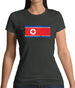 North Korea Grunge Style Flag Womens T-Shirt