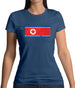 North Korea Grunge Style Flag Womens T-Shirt