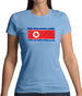 North Korea Grunge Style Flag Womens T-Shirt