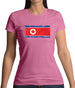 North Korea Grunge Style Flag Womens T-Shirt