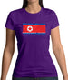 North Korea Grunge Style Flag Womens T-Shirt