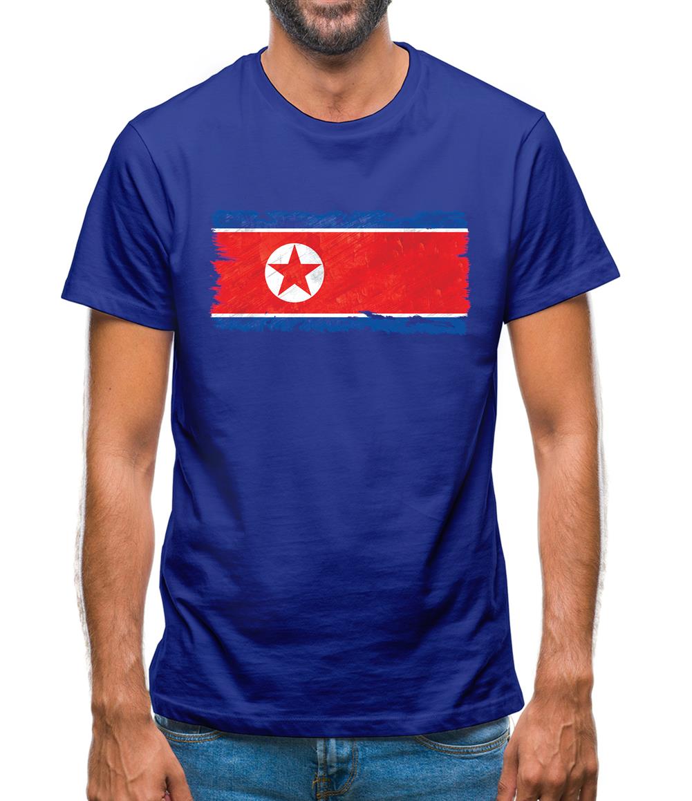 North Korea Grunge Style Flag Mens T-Shirt