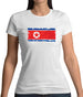 North Korea Grunge Style Flag Womens T-Shirt