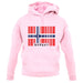 Norway Barcode Style Flag unisex hoodie