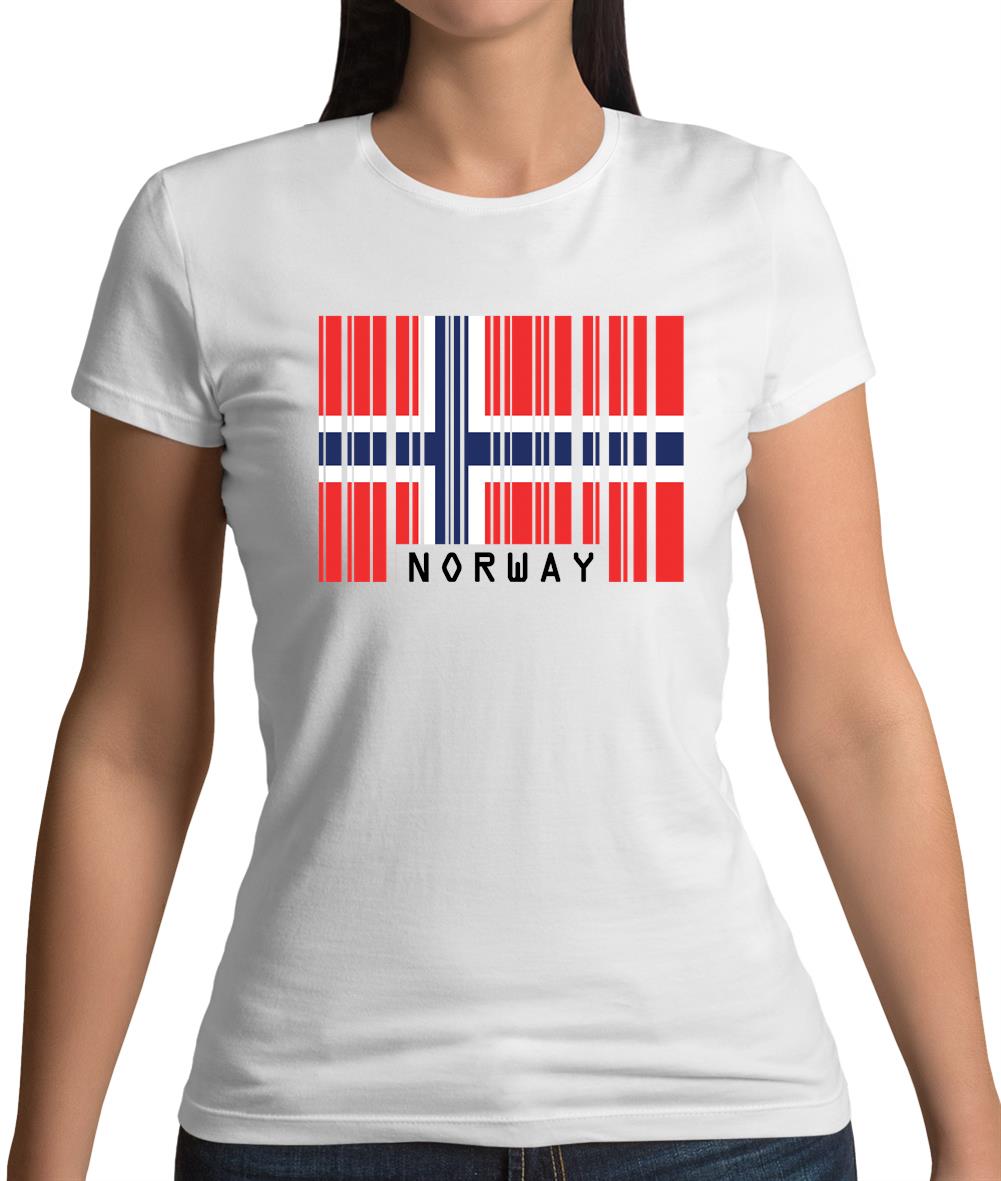 Norway Barcode Style Flag Womens T-Shirt