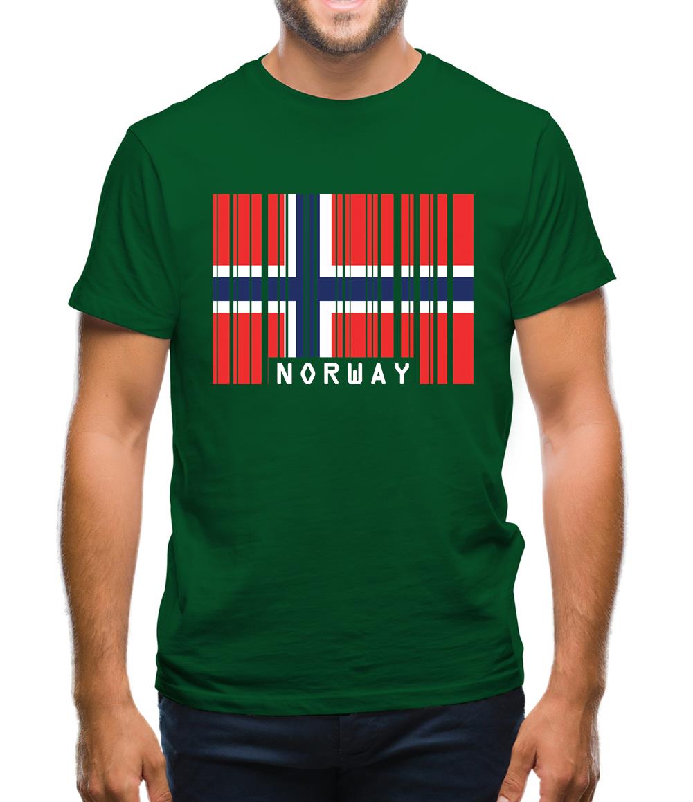 Norway Barcode Style Flag Mens T-Shirt