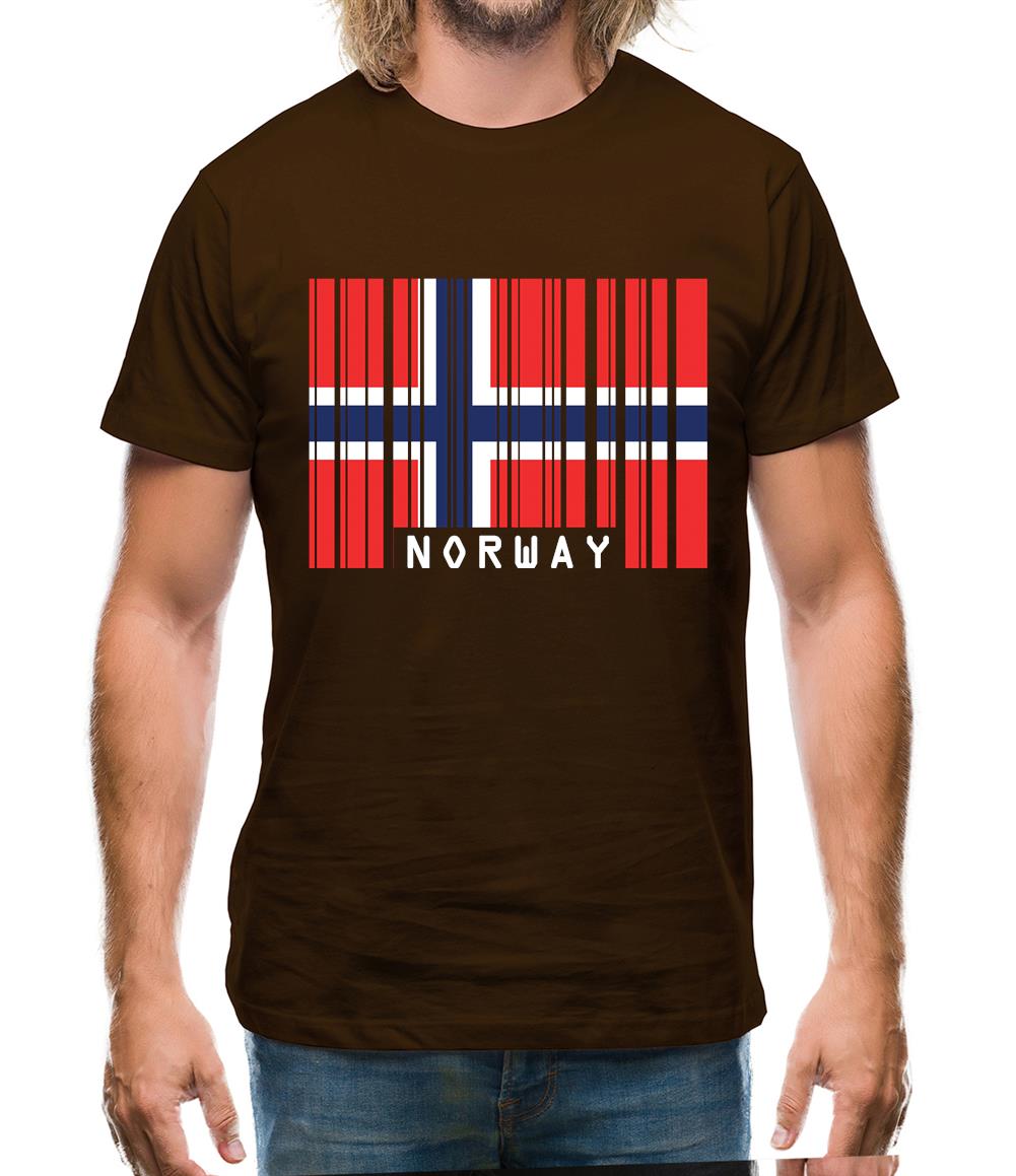 Norway Barcode Style Flag Mens T-Shirt