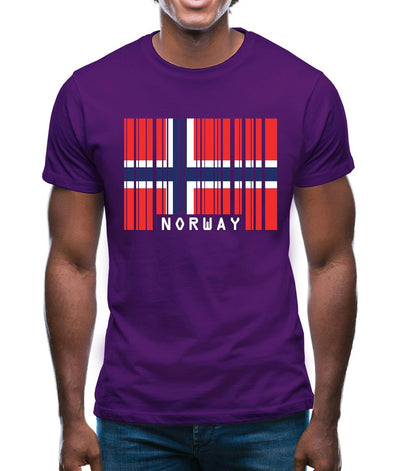 Norway Barcode Style Flag Mens T-Shirt