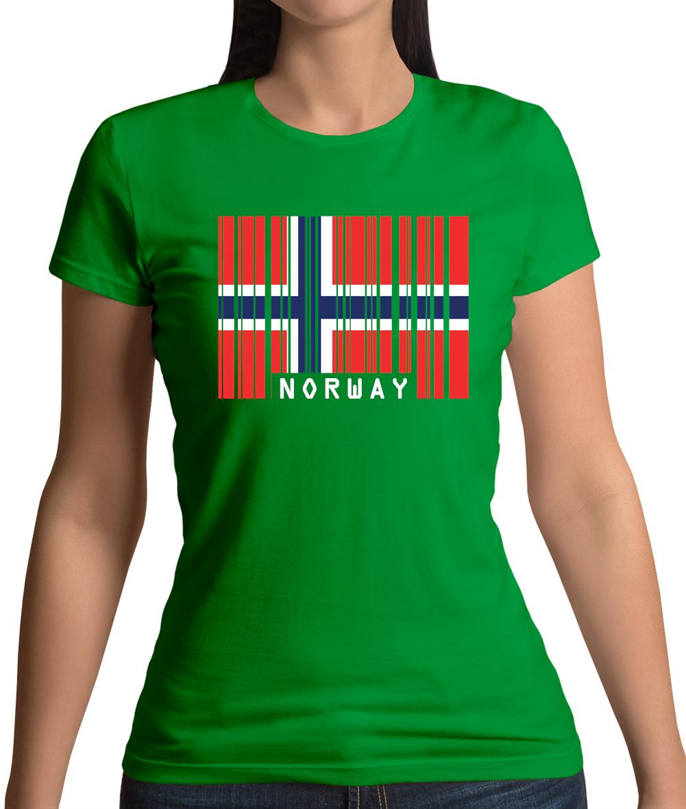 Norway Barcode Style Flag Womens T-Shirt