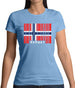 Norway Barcode Style Flag Womens T-Shirt