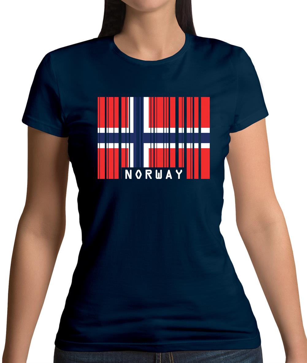 Norway Barcode Style Flag Womens T-Shirt