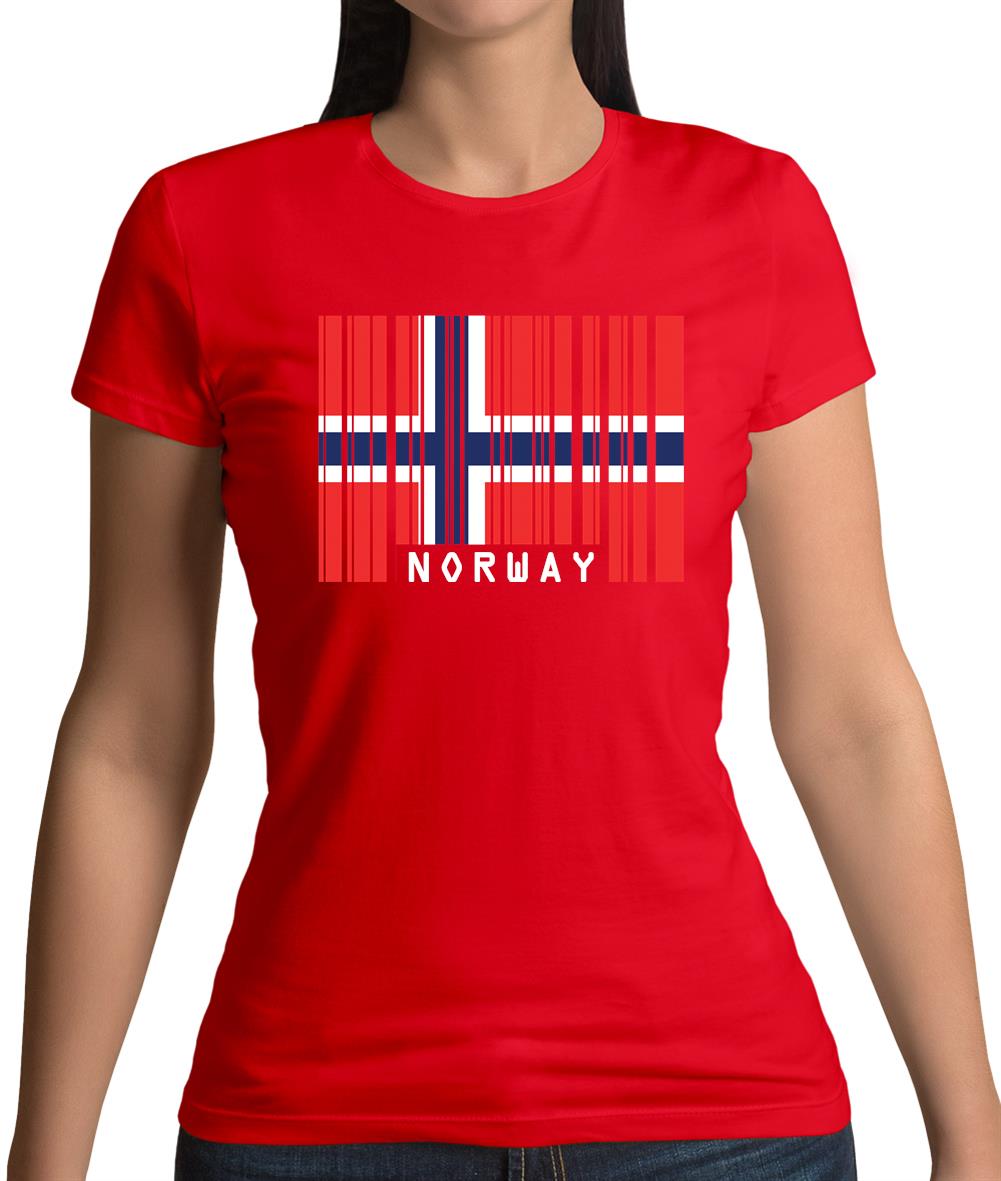 Norway Barcode Style Flag Womens T-Shirt