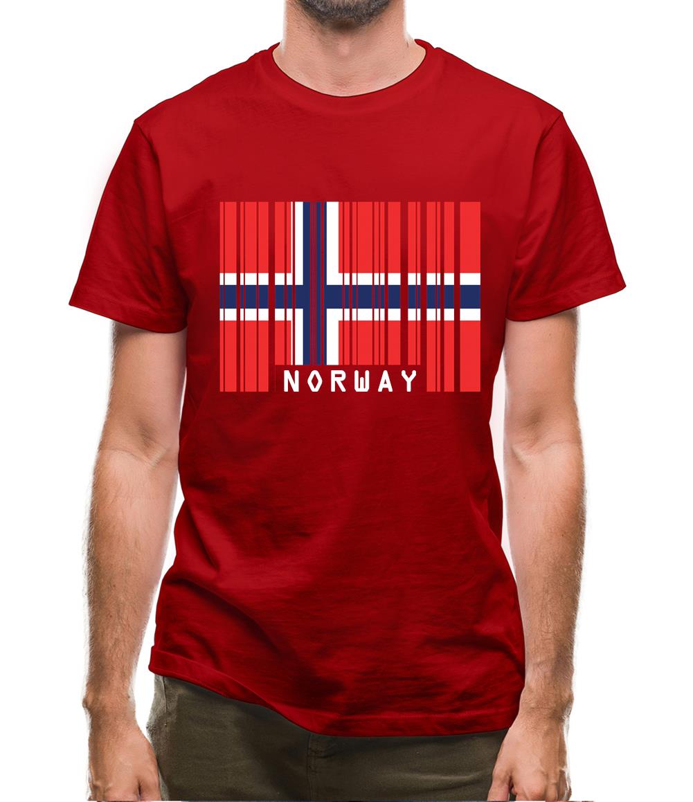 Norway Barcode Style Flag Mens T-Shirt