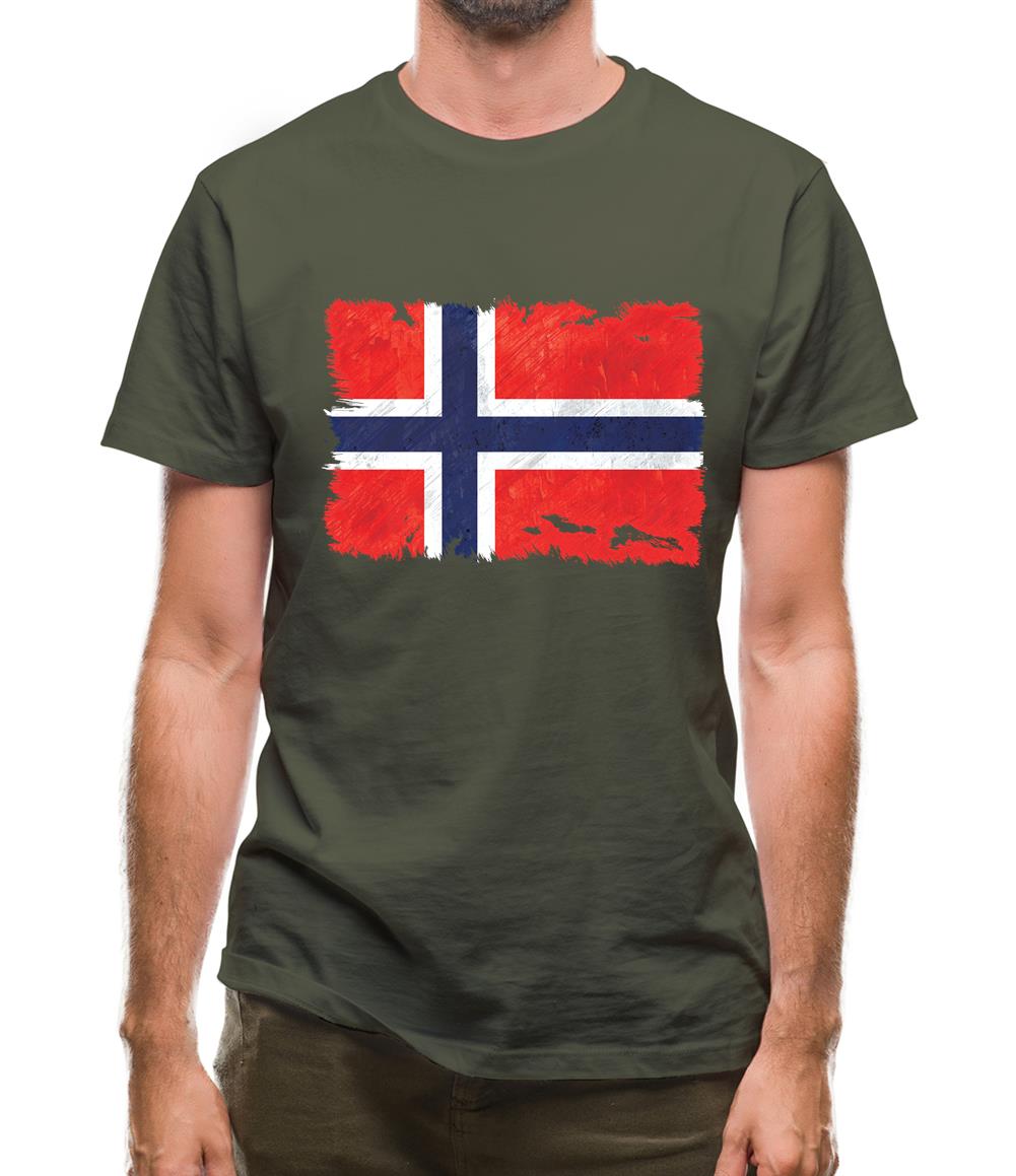 Norway Grunge Style Flag Mens T-Shirt