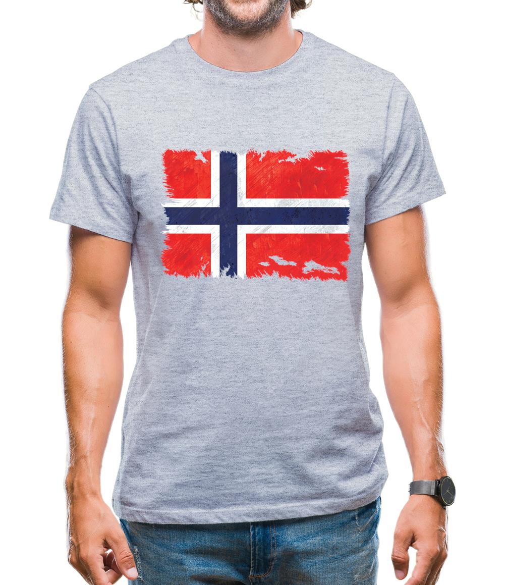 Norway Grunge Style Flag Mens T-Shirt