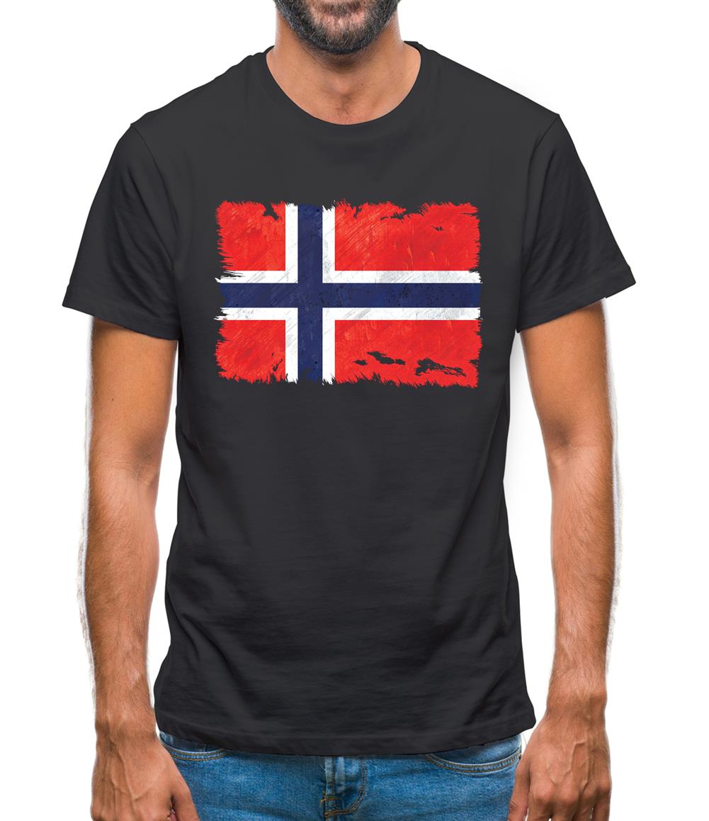 Norway Grunge Style Flag Mens T-Shirt
