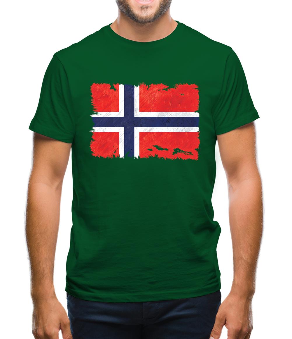 Norway Grunge Style Flag Mens T-Shirt