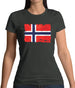 Norway Grunge Style Flag Womens T-Shirt