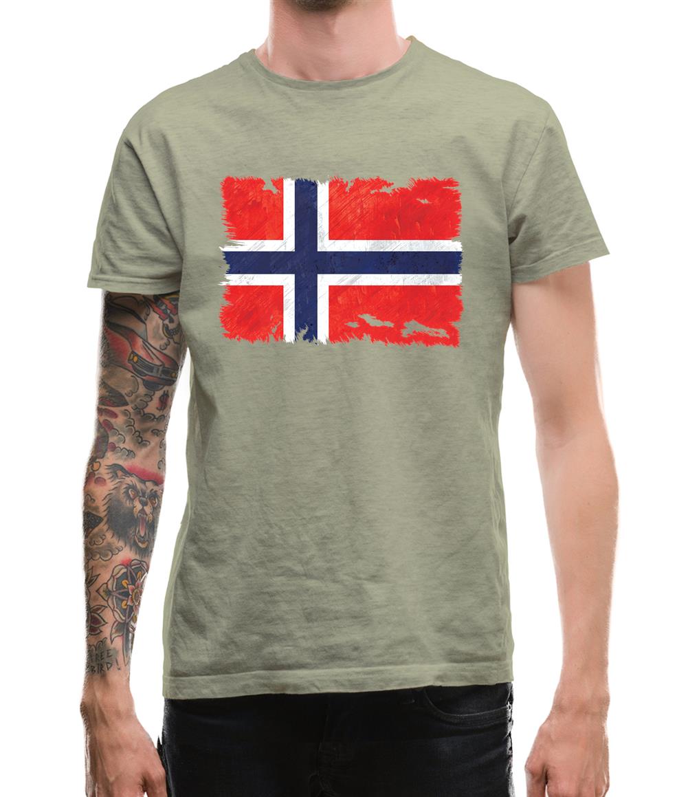 Norway Grunge Style Flag Mens T-Shirt