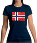 Norway Grunge Style Flag Womens T-Shirt