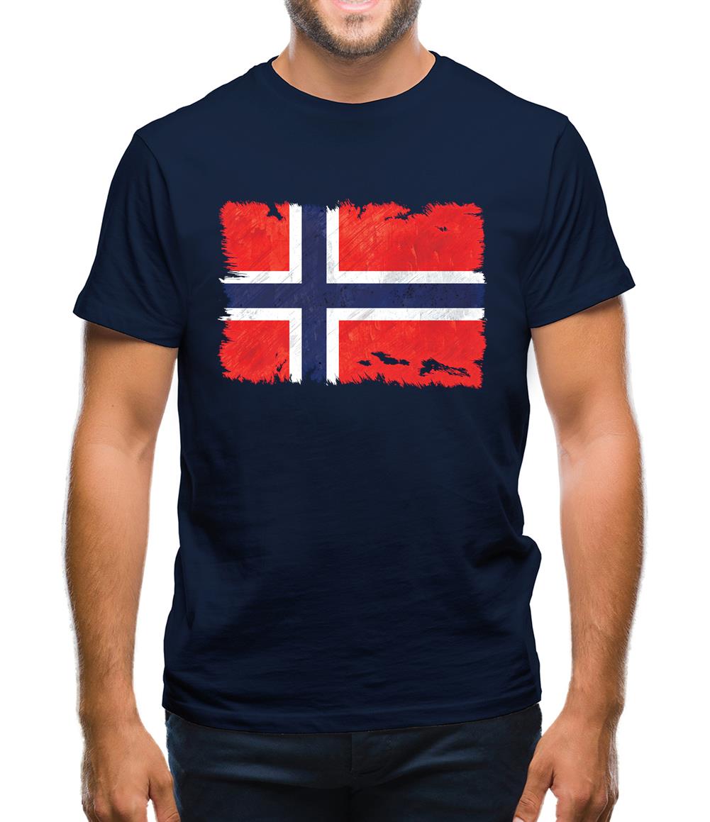 Norway Grunge Style Flag Mens T-Shirt