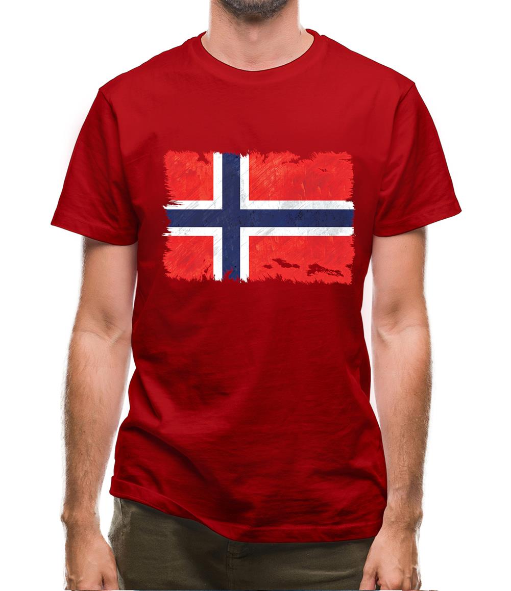 Norway Grunge Style Flag Mens T-Shirt