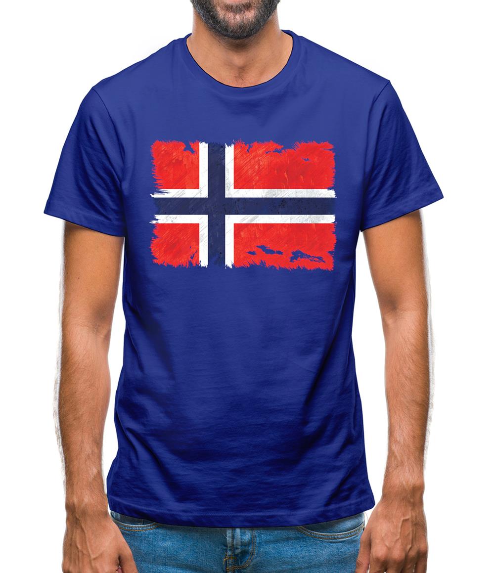 Norway Grunge Style Flag Mens T-Shirt