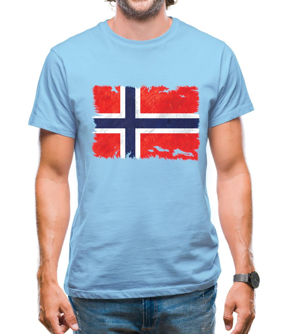 Norway Grunge Style Flag Mens T-Shirt