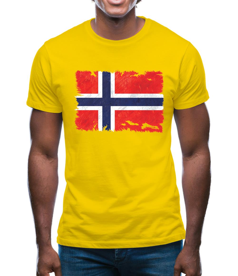 Norway Grunge Style Flag Mens T-Shirt