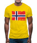 Norway Grunge Style Flag Mens T-Shirt