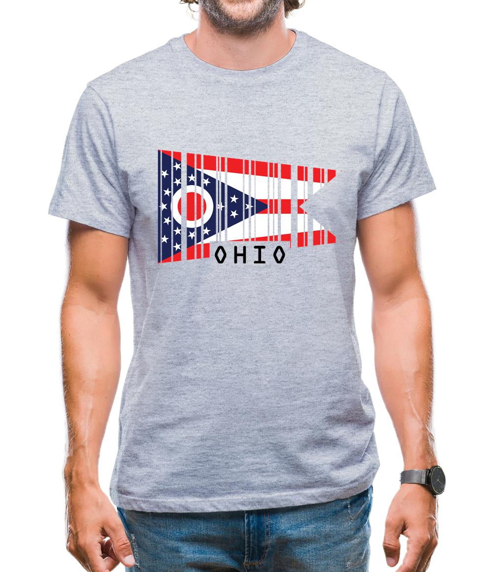 Ohio Barcode Style Flag Mens T-Shirt