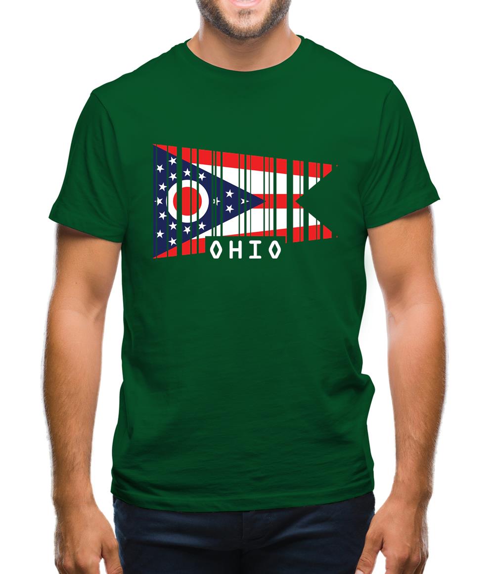 Ohio Barcode Style Flag Mens T-Shirt