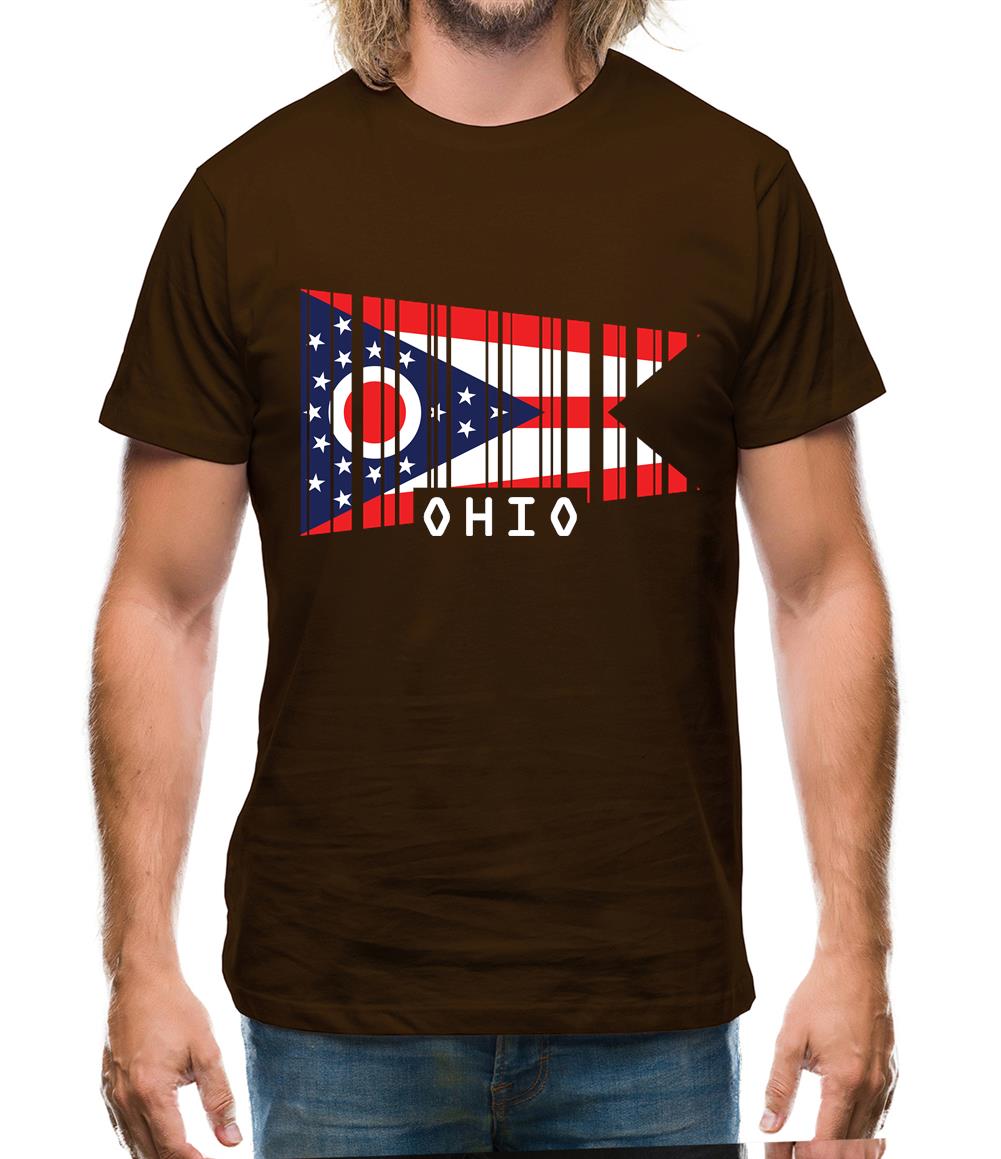 Ohio Barcode Style Flag Mens T-Shirt