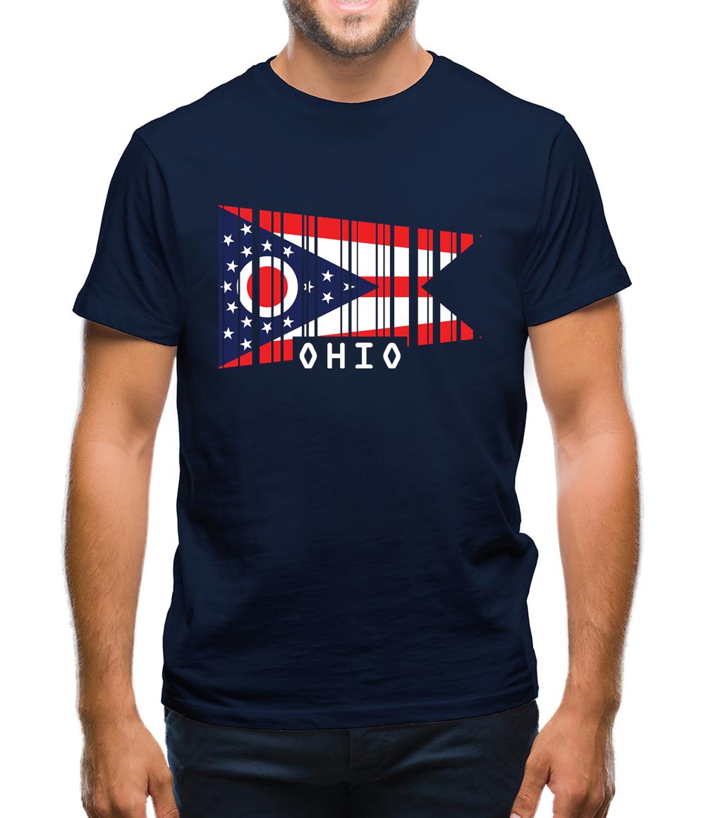 Ohio Barcode Style Flag Mens T-Shirt