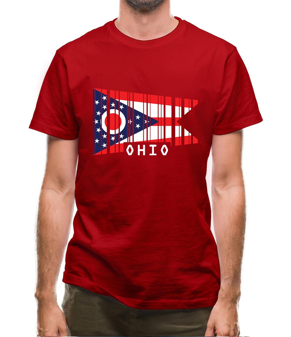 Ohio Barcode Style Flag Mens T-Shirt