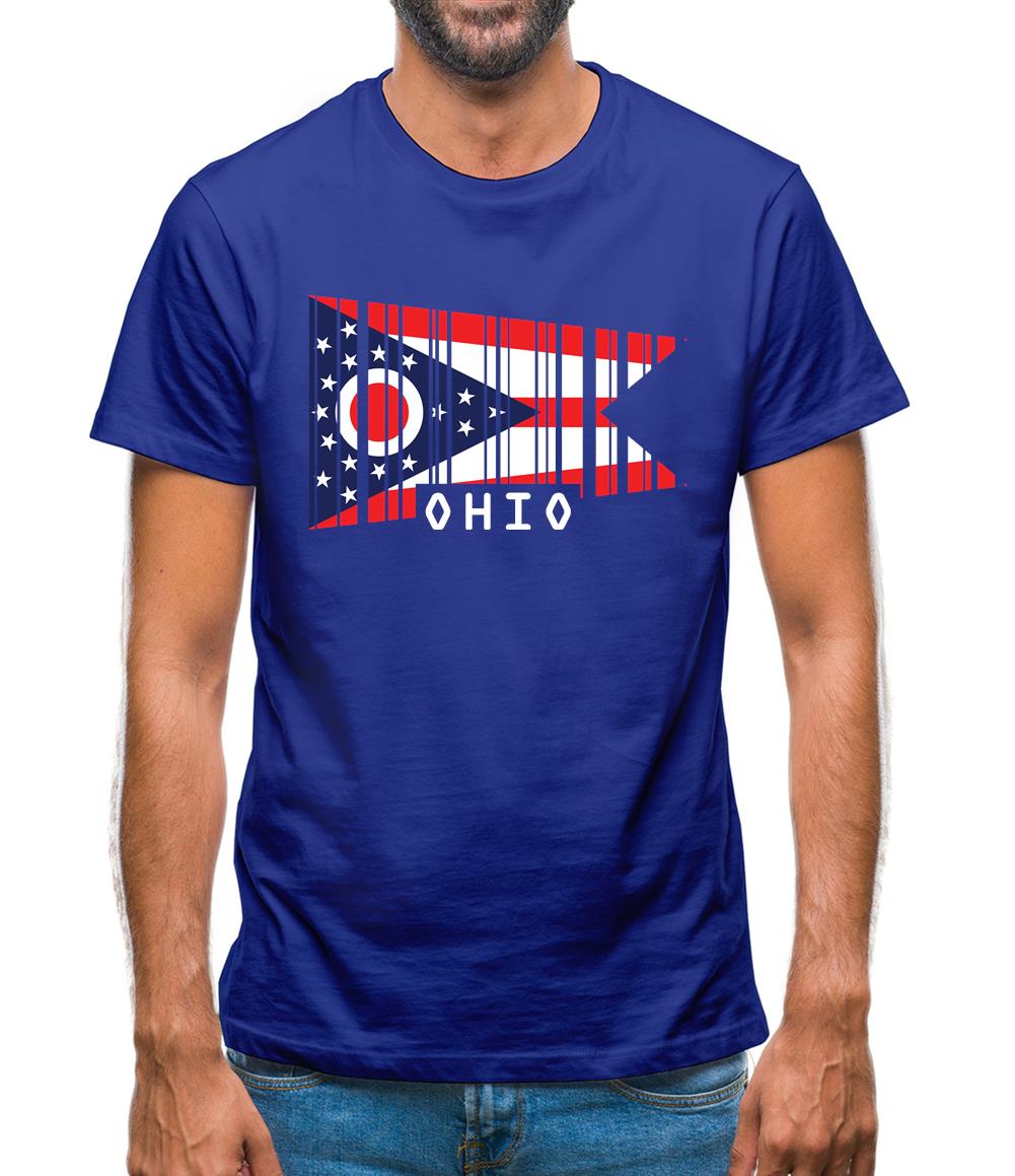 Ohio Barcode Style Flag Mens T-Shirt