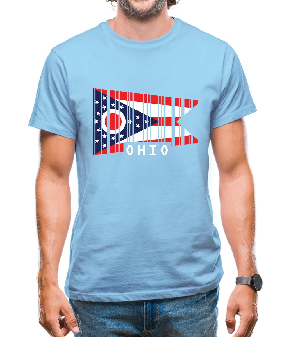 Ohio Barcode Style Flag Mens T-Shirt