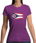 Ohio Grunge Style Flag Womens T-Shirt