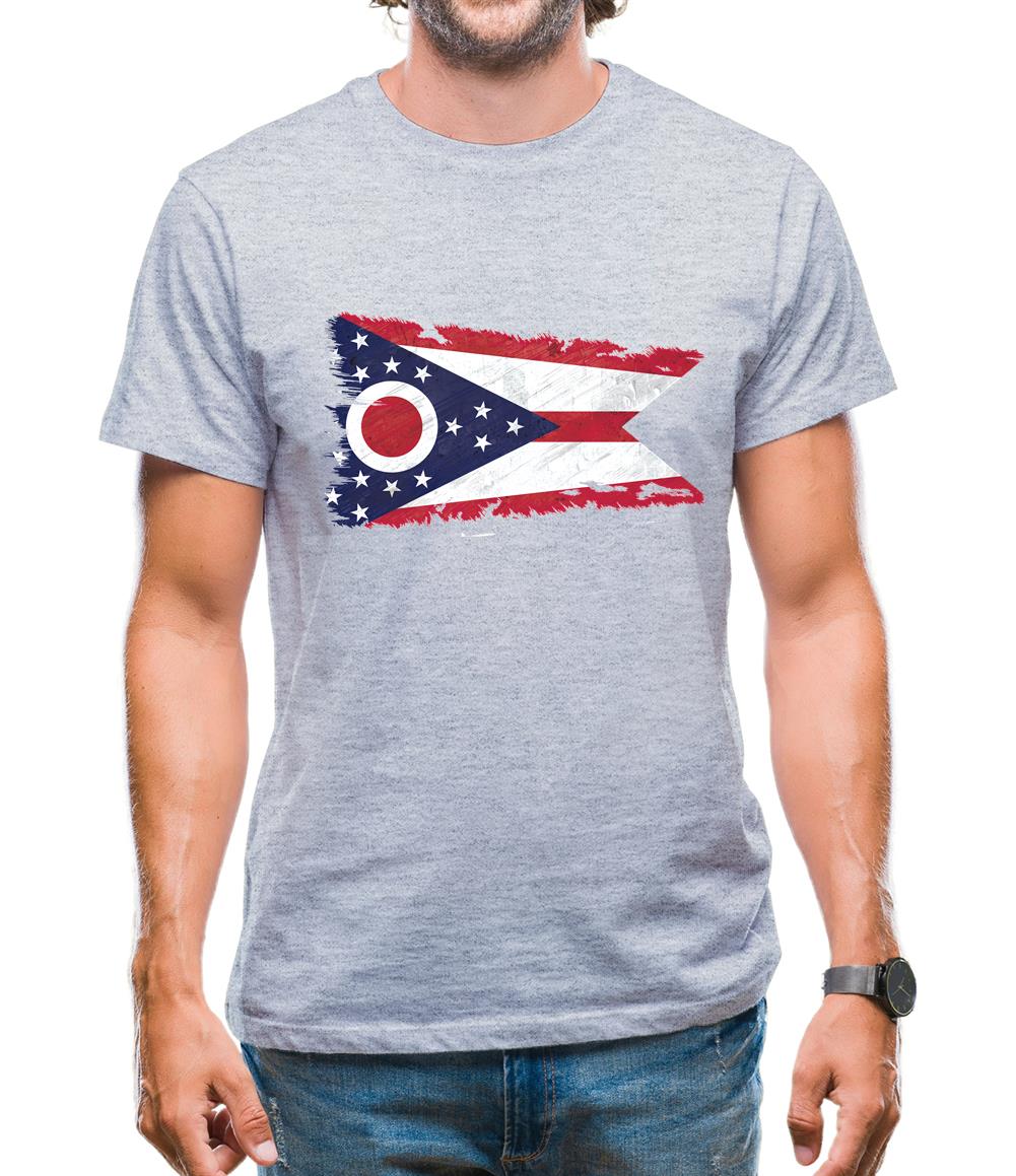 Ohio Grunge Style Flag Mens T-Shirt