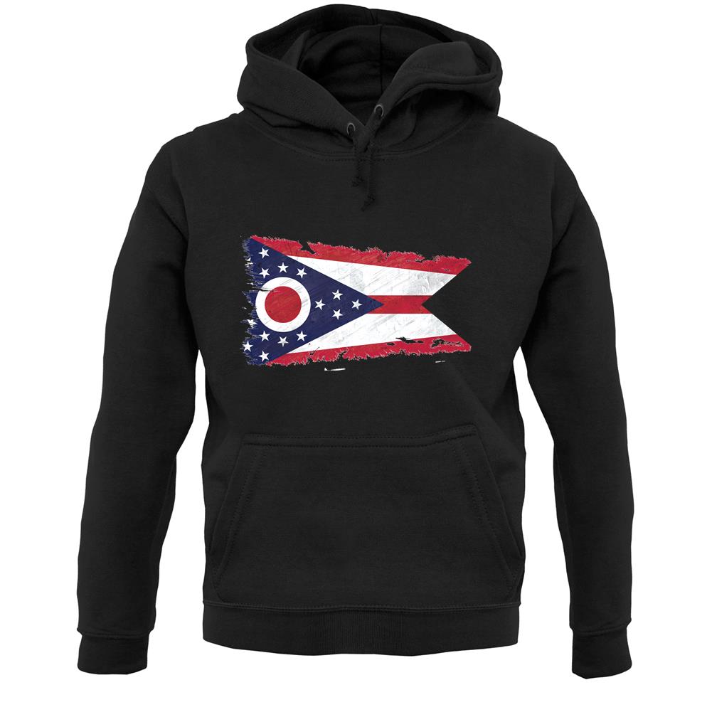 Ohio Grunge Style Flag Unisex Hoodie