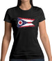 Ohio Grunge Style Flag Womens T-Shirt