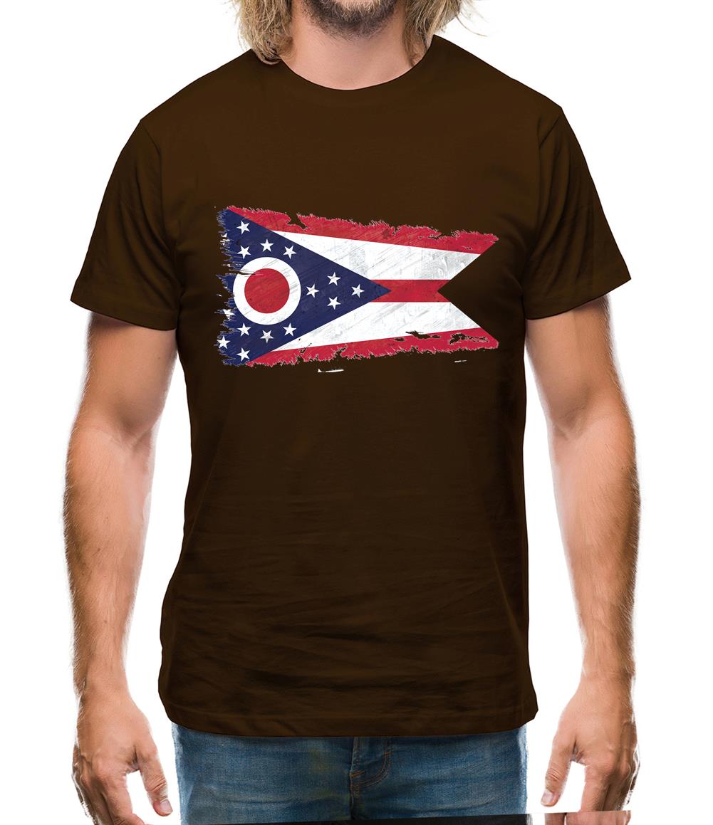 Ohio Grunge Style Flag Mens T-Shirt
