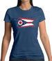 Ohio Grunge Style Flag Womens T-Shirt