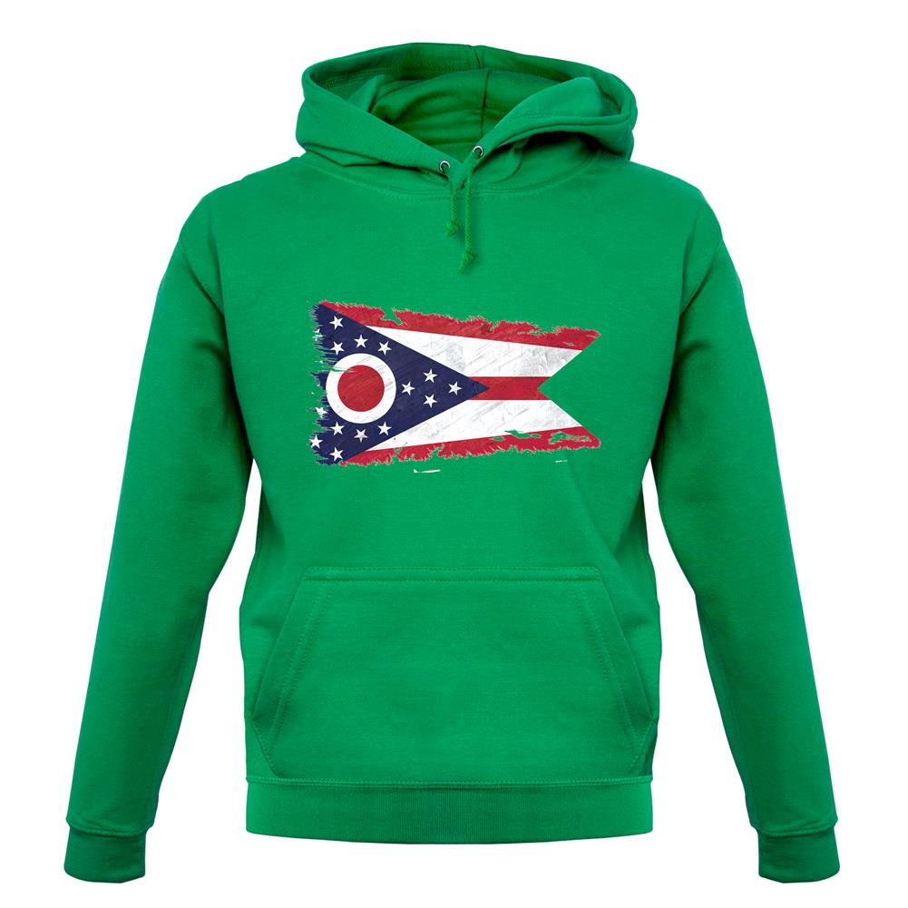Ohio Grunge Style Flag unisex hoodie