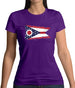 Ohio Grunge Style Flag Womens T-Shirt